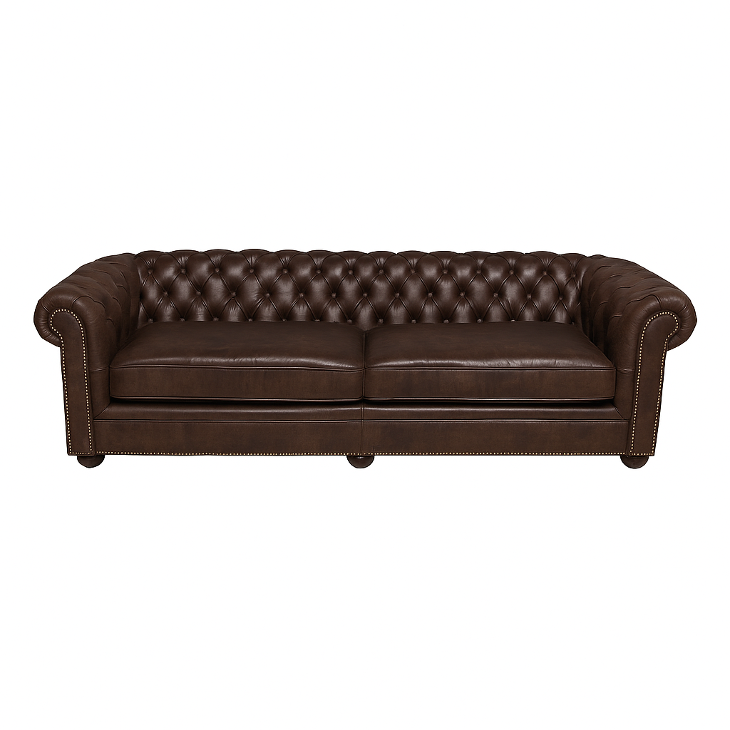 Canapea chesterfield GYMA piele MARO INCHIS