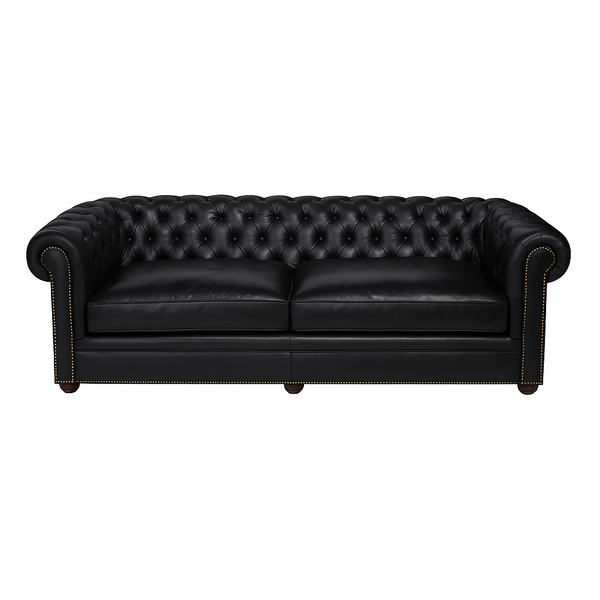 Canapea piele NEAGRA | model GYMA