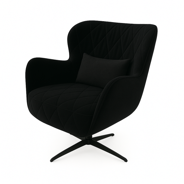 Fotoliu catifea NEAGRA | model ENA