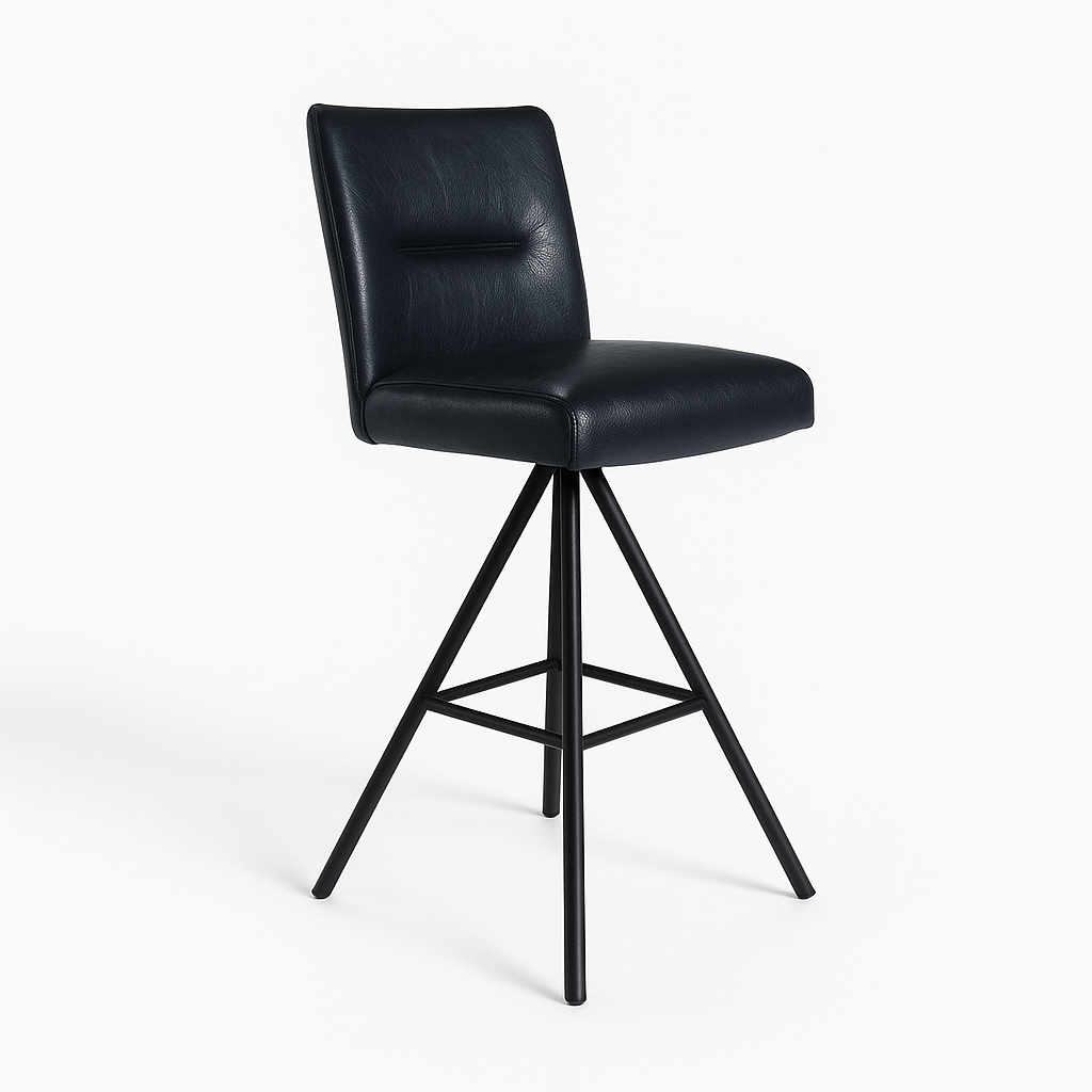 Scaun bar piele NEAGRA | model INDU