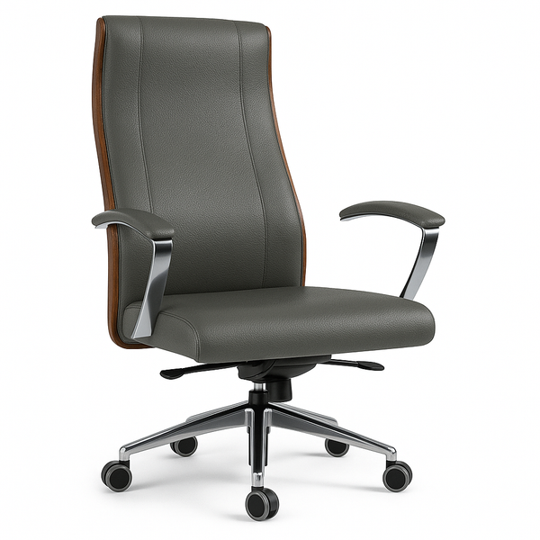 Scaun birou piele GRI | model BOSS P