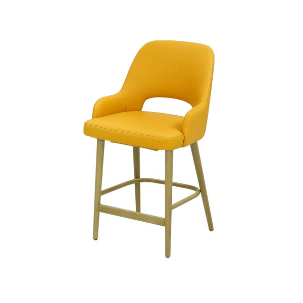 Scaun bar piele naturala BEJ | model HUGO